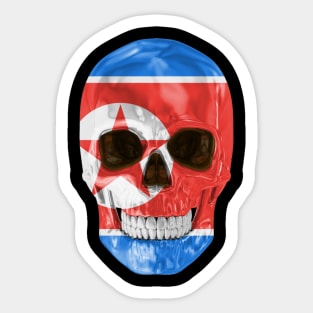 North Korea Flag Skull - Gift for North Korean With Roots From North Korea Sticker